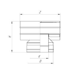 Дефлектор-сэндвич ДЫМОК AISI 439 0,5 мм 115/200 мм