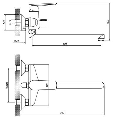 Смеситель для ванны ESKO Lagos Black LG31B  Смеситель для ванны ESKO Lagos Black LG31B