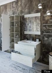 Тумба с раковиной SANFLOR Чикаго 75 дуб крафт белый Piano