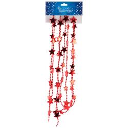 Бусы ВОЛШЕБНАЯ СТРАНА Звезды красный 2,7 м