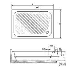 Поддон акриловый RGW B/CL-S 90*120 см