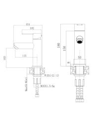 Смеситель для умывальника AGGER GP72-301GM 