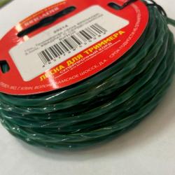 Леска для триммера витой квадрат с сердечником 3 мм 10 м