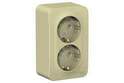 Розетка SYSTEME ELECTRIC Blanca двойная с заземлением бежевый BLNRA010217