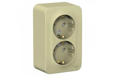 Розетка SYSTEME ELECTRIC Blanca двойная с заземлением бежевый BLNRA010217