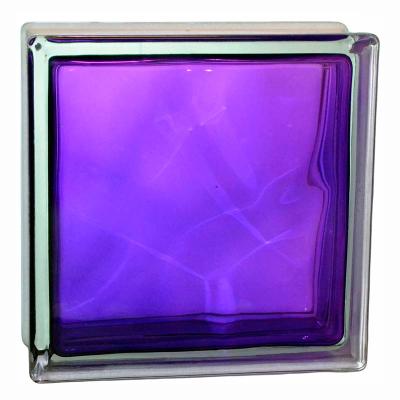 Стеклоблок основной GLASS BLOCK Волна окрашенный внутри аметист