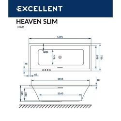 Ванна акриловая EXCELLENT Heaven Slim 170 169,5*75 см