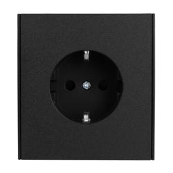 Розетка сетевая KRANZ Strong с заземлением с защитными шторками антрацит KR-78-0701-5