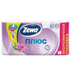 Туалетная бумага ZEWA Плюс Сирень 2-х слойная 8 шт