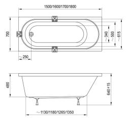 Ванна акриловая RAVAK Sonata II 160*70 см