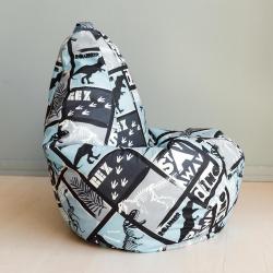 Кресло-мешок DREAMBAG Тиранозавр Серый 85*125 см