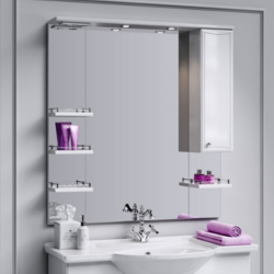 Зеркальный шкаф AQWELLA Barcelona 100*108 см