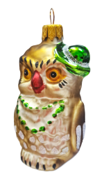 Елочное украшение КОЛОМЕЕВ Сова-дама 9,5 см