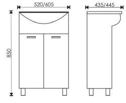 Тумба с раковиной EVA GOLD Ника 50 