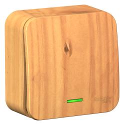 Выключатель SYSTEME ELECTRIC Blanca 1 клавиша с подсветкой ясень BLNVA101115