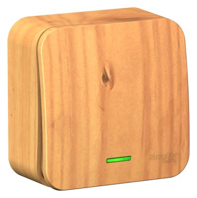 Выключатель SYSTEME ELECTRIC Blanca 1 клавиша с подсветкой ясень BLNVA101115