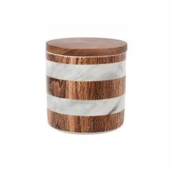 Банка д/сыпучих продуктов 11см 700мл Wood Marble /Home Style/