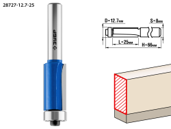 Фреза кромочная прямая ЗУБР 12,7*25*8 мм 28727-12.7-25