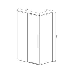 Душевое ограждение VINCEA Slim-N VSR-4SN8011CLG 110*80 см