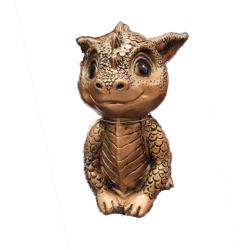 (АКЦИЯ) Копилка 18см Дракоша, гипс бронз. /G032-18-202K/Яблоко/