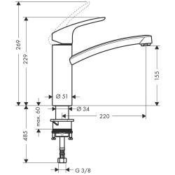 Смеситель для кухни HANSGROHE М41 31806800
