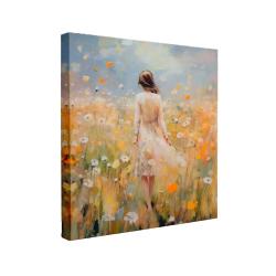 Картина печат. на дер.подрамнике 40*40 Девушка в цветах /1-1306/Симфония/