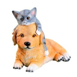 Фигурка садовая Собачка с котиком