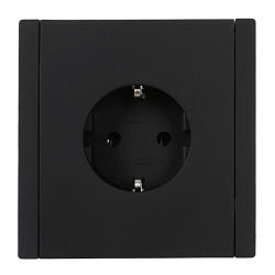 Розетка сетевая IEK Forte&Piano с заземлением черный FP-R11-16-K02