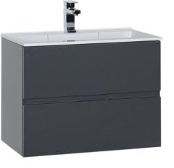 Тумба с раковиной AQUANET Алвита 70 серый антрацит 