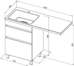 Тумба с раковиной AQUANET Вега 120 R
