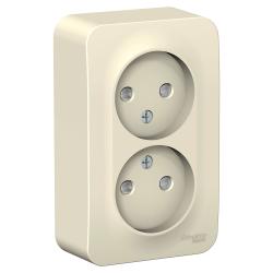 Розетка SYSTEME ELECTRIC Blanca двойная с заземлением молочный BLNRA010212