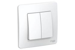 Выключатель SYSTEME ELECTRIC Blanca 2 клавиши белый BLNVS010501