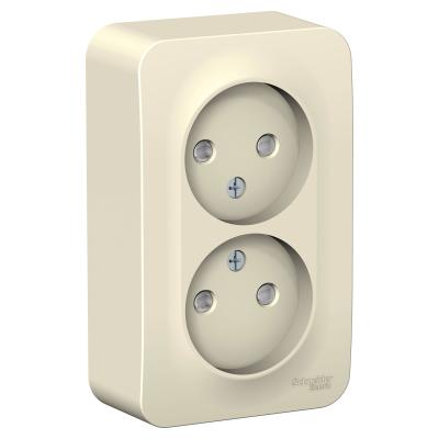 Розетка SYSTEME ELECTRIC Blanca двойная с заземлением молочный BLNRA010212