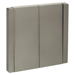 Выключатель IEK Forte&Piano 2 клавиши сталь FP-V20-0-10-1-K46