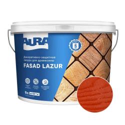 Лазурь декоративно-защитная AURA Fasad Lazur Махагон 9 л
