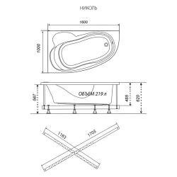 Ванна акриловая TRITON Николь Х R экран 160*100 см