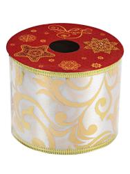 Лента новогодняя ФЕНИКС ПРЕЗЕНТ Золотые разводы 2,7 м