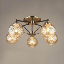 Люстра ЛАЙТ СФЕРА 1528/5 AB+BK Черный, бронза