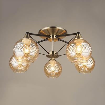 Люстра ЛАЙТ СФЕРА 1528/5 AB+BK Черный, бронза