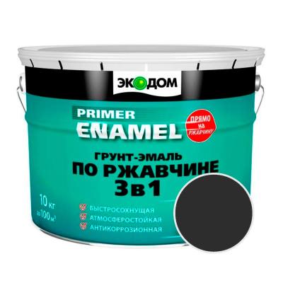 Грунт-эмаль ЭКОДОМ Черный 10 кг