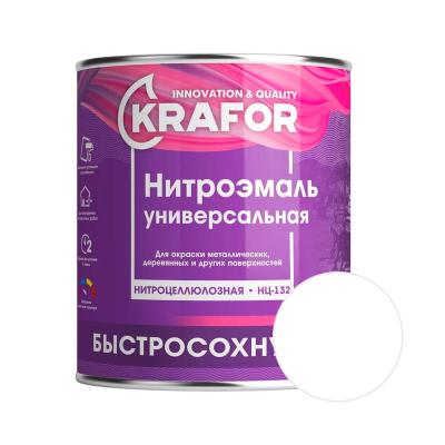 Эмаль KRAFOR НЦ-132 Белый 1,7 кг 