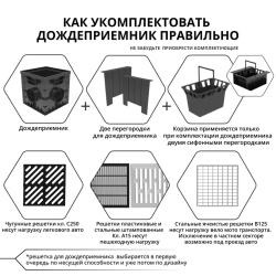 Решетка чугунная для дождеприемника GIDROLICA Point 300*300 мм