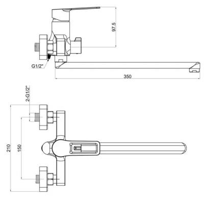 Смеситель для ванны TOKITO 751325