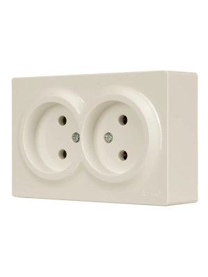 Розетка сетевая LEZARD Leto двойная кремовый 752-0300-128B