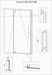 Душевая дверь VECONI Vianno 100 см VN34B-100-01-C7 