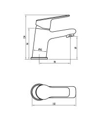 Смеситель для умывальника VODA Wave WA26