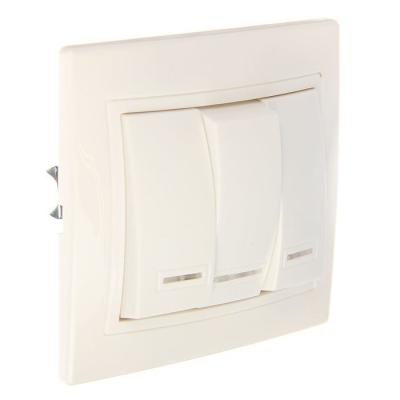 Выключатель TDM Таймыр 3 клавиши с подсветкой белый SQ1814-0006