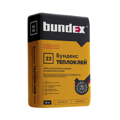 Штукатурно-клеевая смесь BUNDEX Теплоклей зимний 25 кг