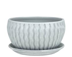 Горшок керамический САДЫ АУРИКИ Мане Бело-серый 1,7 л