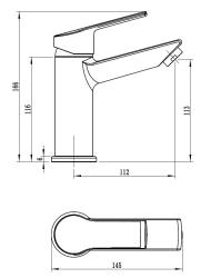 Смеситель для умывальника VODA Rock RK26